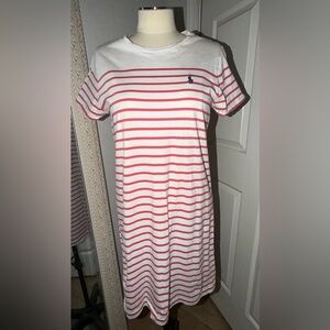 Polo by Ralph Lauren White and Pink Striped Mini Dress